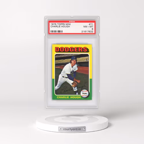 1975 Topps Mini #71 Charlie Hough (PSA 8 NM-MT)