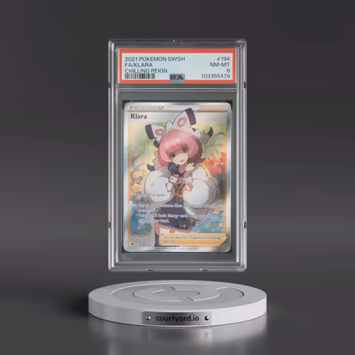 2021 Pokémon Sword & Shield Chilling Reign #194 Klara - Full Art (PSA 8 NM-MT)