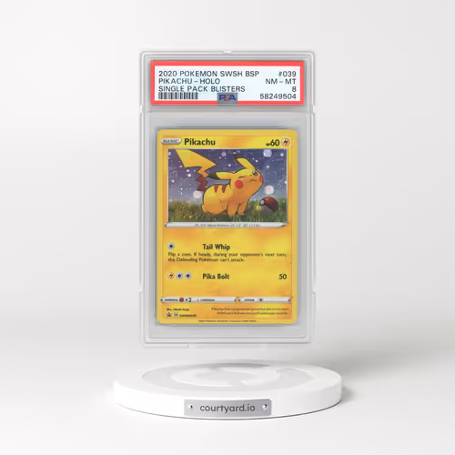 2017 Black Star Promos - Sword & Shield #039 Pikachu - Cosmos Holo (Cos. Holo) Darkness Ablaze Blister (PSA 8 NM-MT)