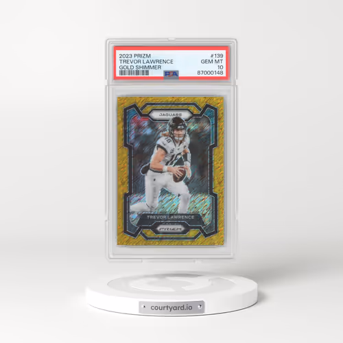 2023 Panini Prizm #139 Trevor Lawrence - Gold Shimmer (PSA 10 GEM MINT)