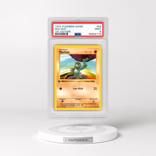 1999 Pokémon Game #52 Machop - 1st Edition (PSA 9 MINT)