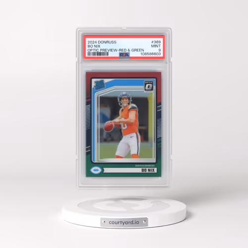 2024 Panini Donruss #369 Bo Nix - Optic Preview-Red & Green (PSA 9 MINT)