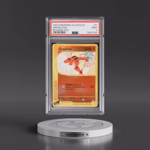 2003 Pokémon Aquapolis #51 Growlithe - Reverse Foil (PSA 9 MINT)