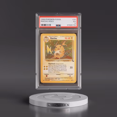 1999 Pokémon Fossil #14 Raichu - Holo (PSA 5 EX)