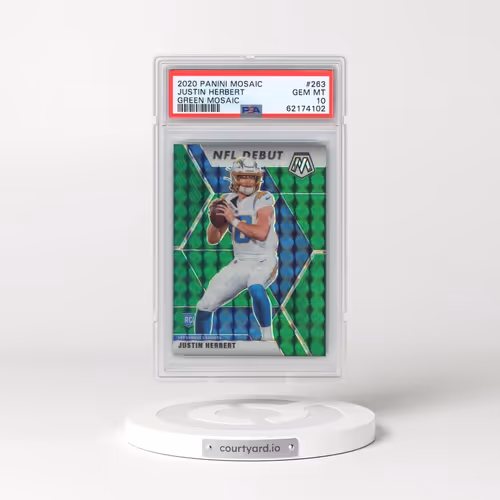 2020 Panini Mosaic #263 Justin Herbert - Green Mosaic (PSA 10 GEM MINT)
