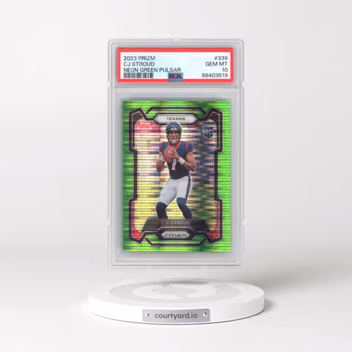 2023 Panini Prizm #339 CJ Stroud - Neon Green Pulsar (PSA 10 GEM MINT)