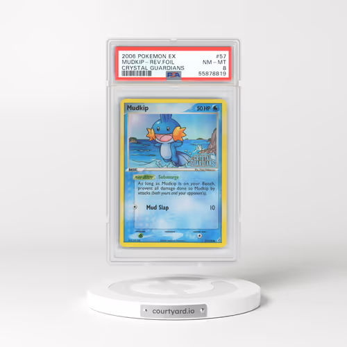 2006 EX Crystal Guardians #57 Mudkip - Holo (PSA 8 NM-MT)