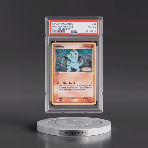 2006 Pokémon EX Legend Maker #57 Machop - Reverse Foil (PSA 8 NM-MT)