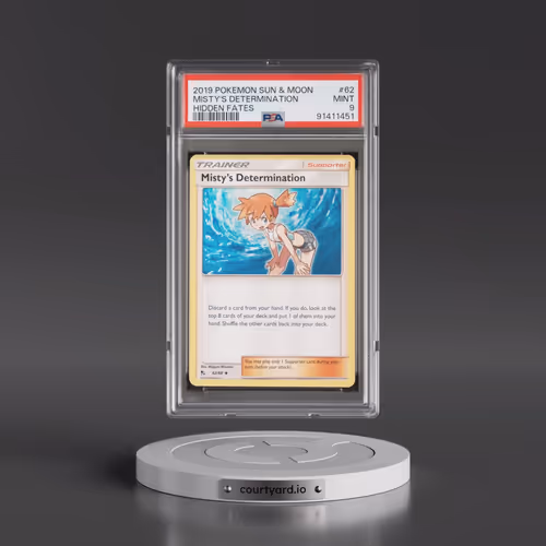 2019 Pokémon Sun & Moon Hidden Fates #62 Misty's Determination (PSA 9 MINT)