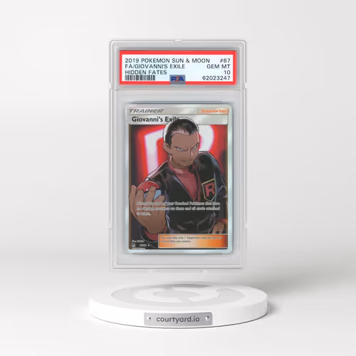 2019 Pokémon Sun & Moon Hidden Fates #67 Giovanni's Exile - Full Art (PSA 10 GEM MINT)