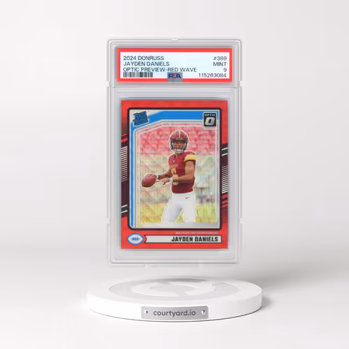 2024 Panini Donruss #389 Jayden Daniels - Optic Preview-Red Wave (PSA 9 MINT)
