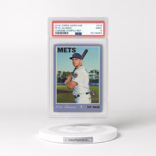 2019 Topps Heritage #519 Pete Alonso - Chrome-Purple Refractor (PSA 9 MINT)