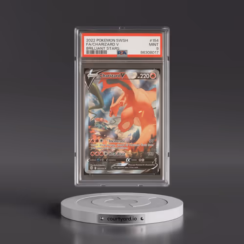 2022 Pokémon Sword & Shield Brilliant Stars #154 Charizard V - Holo Full Art (PSA 9 MINT)
