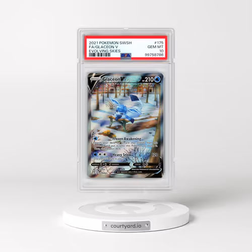 2021 Pokémon Sword & Shield Evolving Skies #175 Glaceon V - Holo Full Art (PSA 10 GEM MINT)