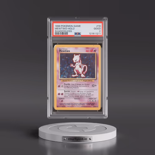 1999 Pokémon Game #10 Mewtwo - Holo Shadowless (PSA 2 GOOD)