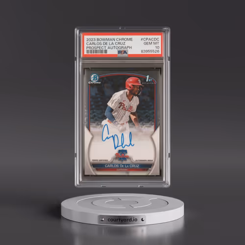2023 Bowman Chrome Prospect Autographs #CPACDC Carlos de La Cruz (PSA 10 GEM MINT)