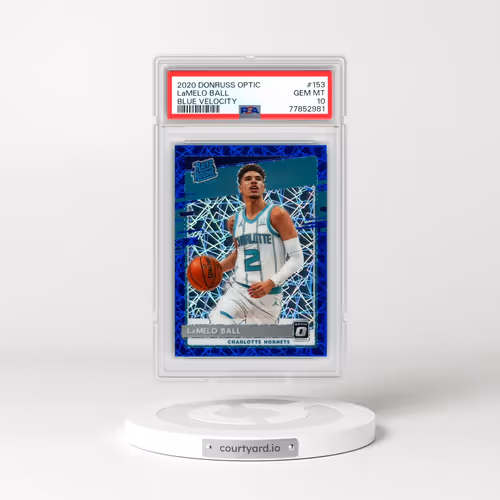 2020 Panini Donruss Optic #153 LaMelo Ball - Blue Velocity (PSA 10 GEM MINT)