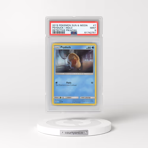 2019 Pokémon Sun & Moon Detective Pikachu #7 Psyduck - Holo (PSA 9 MINT)