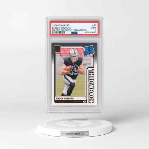 2024 Panini Donruss Rated Rookies Throwback #45 Brock Bowers (PSA 9 MINT)