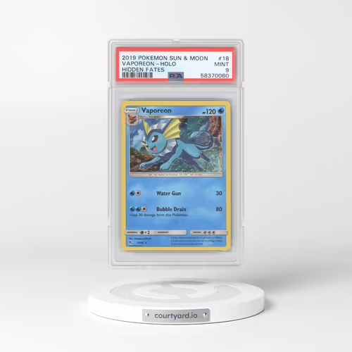 2019 Hidden Fates #18 Vaporeon - Holo (PSA 9 MINT)