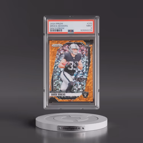 2024 Panini Prizm #315 Brock Bowers - Disco Prizm (PSA 9 MINT)