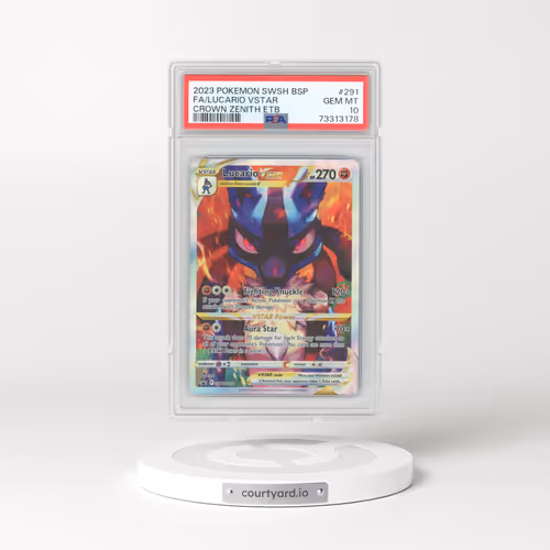 2023 Pokémon Swsh Black Star Promo #291 Lucario Vstar - Full Art Crown Zenith Elite Trainer Box (PSA 10 GEM MINT)