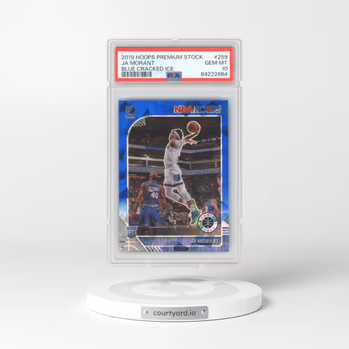 2019 Panini Hoops Premium Stock #259 Ja Morant - Blue Cracked Ice (PSA 10 GEM MINT)