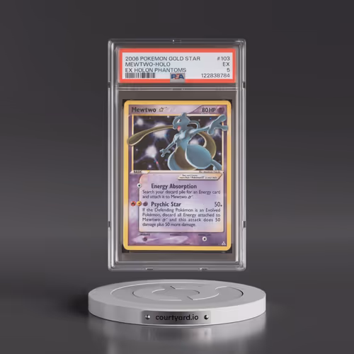 2006 Pokémon EX Holon Phantoms #103 Mewtwo - Holo Gold Star (PSA 5 EX)