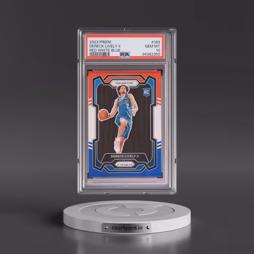 2023 Panini Prizm #163 Dereck Lively II - Red White Blue (PSA 10 GEM MINT)