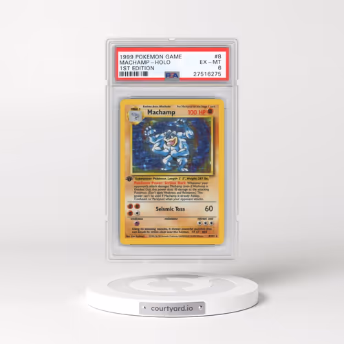 1999 Pokémon Game #8 Machamp - 1st Edition Holo (PSA 6 EX-MT)