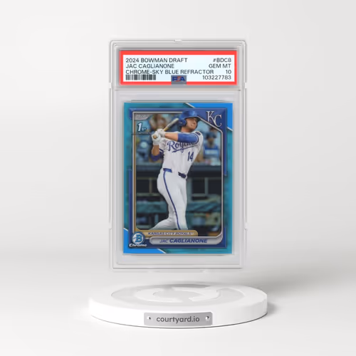 2024 Bowman Draft #BDC8 Jac Caglianone - Chrome-Sky Blue Refractor (PSA 10 GEM MINT)