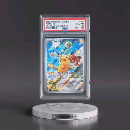 2023 Pokémon Svp EN-SV Black Star Promo #027 Pikachu - Paldea Evolved Elite Trainer Box (PSA 10 GEM