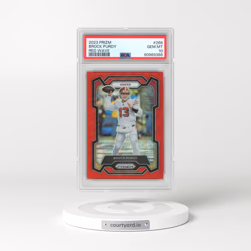 2023 Panini Prizm #266 Brock Purdy - Red Wave (PSA 10 GEM MINT)