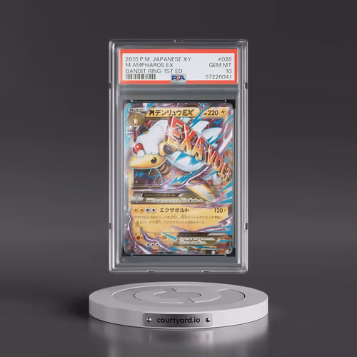 2015 Pokémon XY Bandit Ring #028 M Ampharos EX - 1st Edition Holo (PSA 10 GEM MINT)