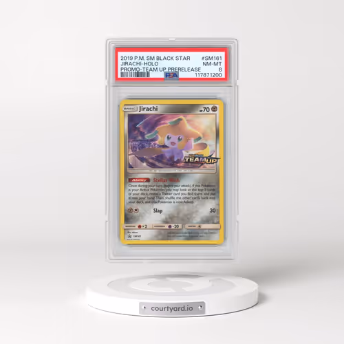 2019 Pokémon SM Black Star Promo #SM161 Jirachi - Holo Team Up Prerelease (PSA 8 NM-MT)