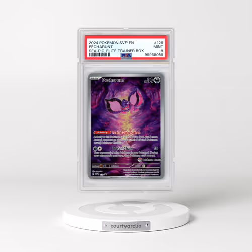 2024 Pokémon Svp EN-SV Black Star Promo #129 Pecharunt - Shrouded Fable Pokemon Center Elite Trainer Box (PSA 9 MINT)