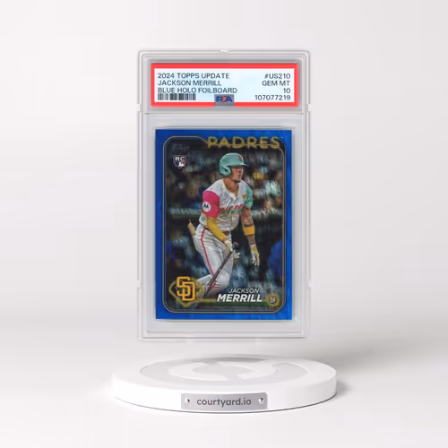 2024 Topps Update #US210 Jackson Merrill - Blue Holo Foilboard (PSA 10 GEM MINT)