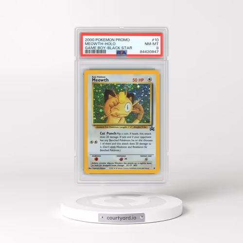 2000 Pokémon Promo Black Star #10 Meowth - Holo Game Boy (PSA 8 NM-MT)