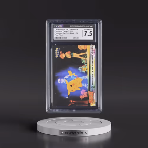 1999 Pokémon the First Movie #25 The Battle Of The Champions - First Print (Blue Topps Logo) (CGC 7.
