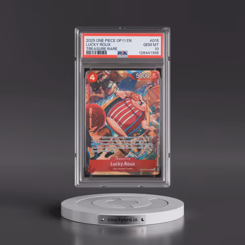 2025 One Piece OP11-A Fist of Divine Speed #015 Lucky Roux - Treasure Rare (PSA 10 GEM MINT)