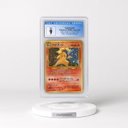 2000 Gold, Silver, to a New World #157 Typhlosion - With Rarity Symbol - Holo No + After 60 Damage (CGC 9 MINT)