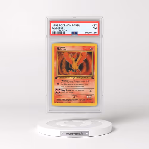 1999 Pokémon Fossil #27 Moltres - 1st Edition (PSA 7 NM)