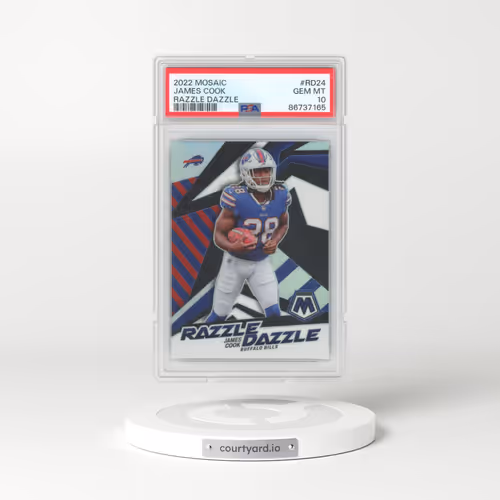 2022 Panini Mosaic Razzle Dazzle #RD24 James Cook (PSA 10 GEM MINT)