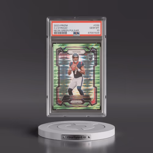 2023 Panini Prizm #339 CJ Stroud - Neon Green Pulsar (PSA 10 GEM MINT)