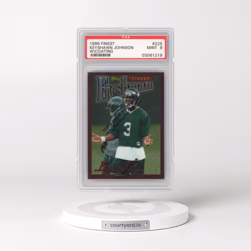 1996 Finest #225 Keyshawn Johnson - w/Coating (PSA 9 MINT)