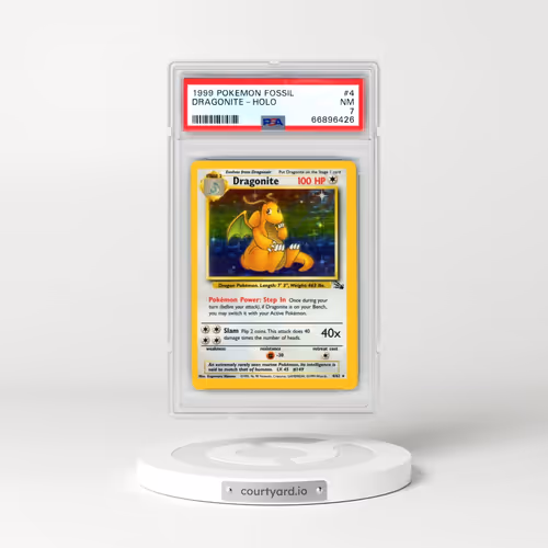 1999 Pokémon Fossil #4 Dragonite - Holo (PSA 7 NM)