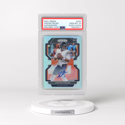 2021 Panini Prizm #334 Justin Fields - Autograph (PSA 10 GEM MINT)