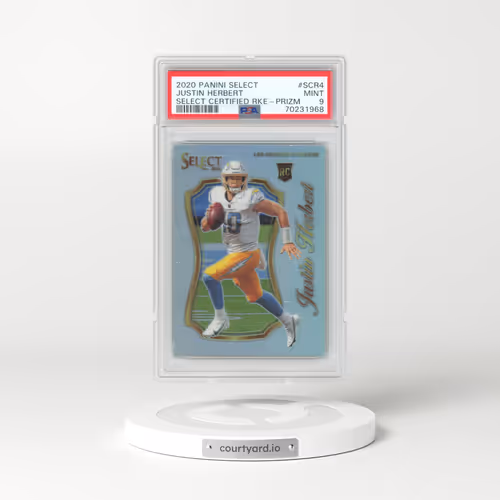 2020 Panini Select Select Certified Rookies #SCR4 Justin Herbert - Prizm (PSA 9 MINT)