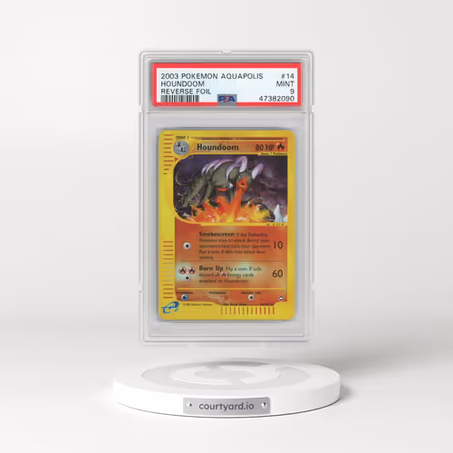 2003 Pokémon Aquapolis #14 Houndoom - Reverse Foil (PSA 9 MINT)