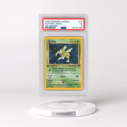 1999 Pokémon Jungle #10 Scyther - 1st Edition Holo (PSA 5 EX)